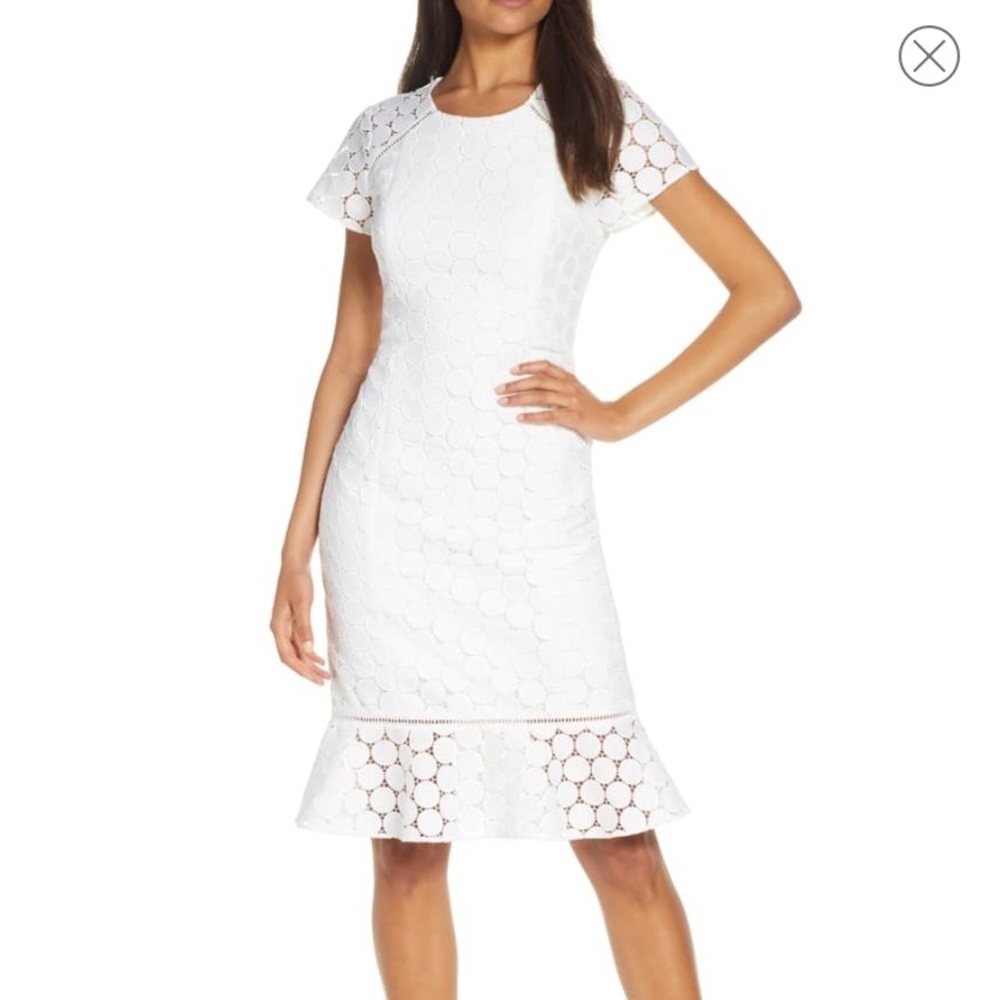 Aliza Polka Dot Lace Shift Dress